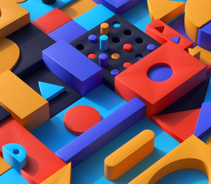 building blocks of various shapes